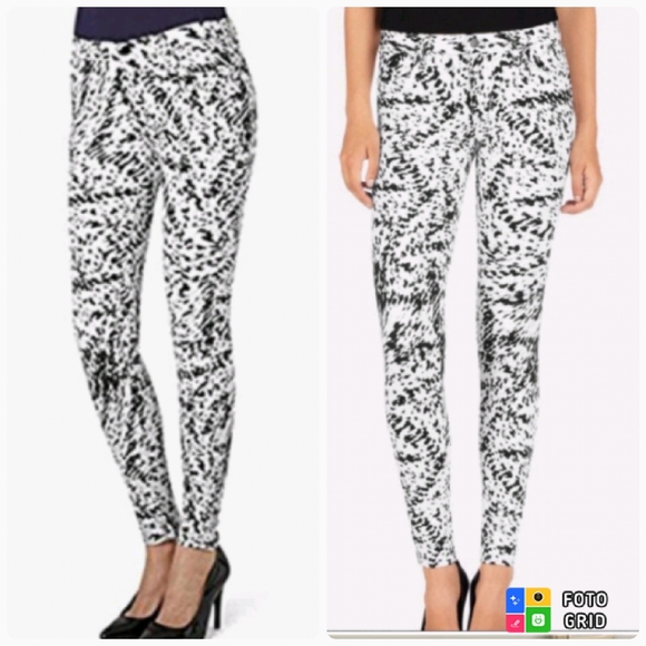 J Brand Super Skinny black white labyrinth print - Picture 1 of 5